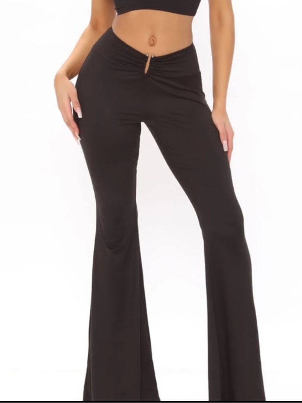 Fashion Nova Black High-Waist Flared Pants